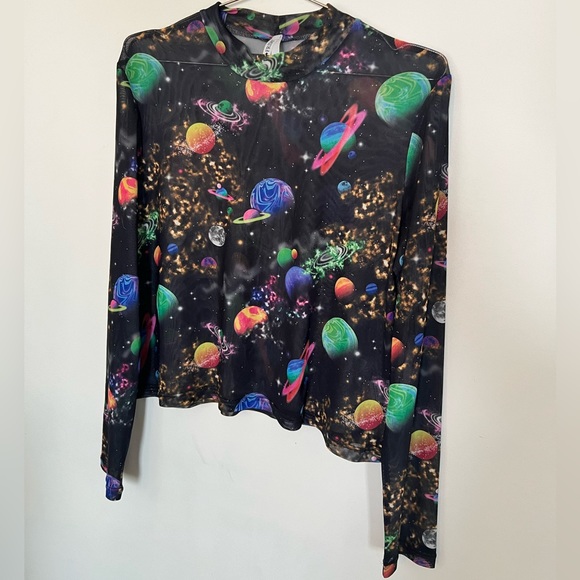 Black Friday Galaxy Mesh Top, Size 14 - Picture 2 of 6